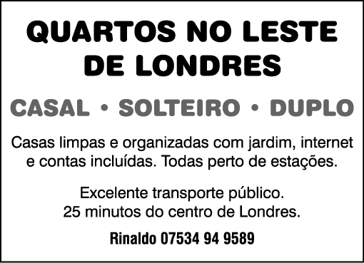 QUARTOS NO LESTE DE LONDRES CASAL   SOLTEIRO   DUPLO Casas limpas e organizadas com jardim, internet e contas incluíd   